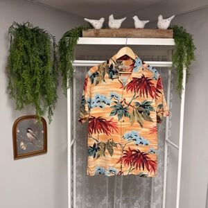 Tommy Bahama Hawaiian Shirt | Tropical Print | Silk Relaxed Fit - Size Medium